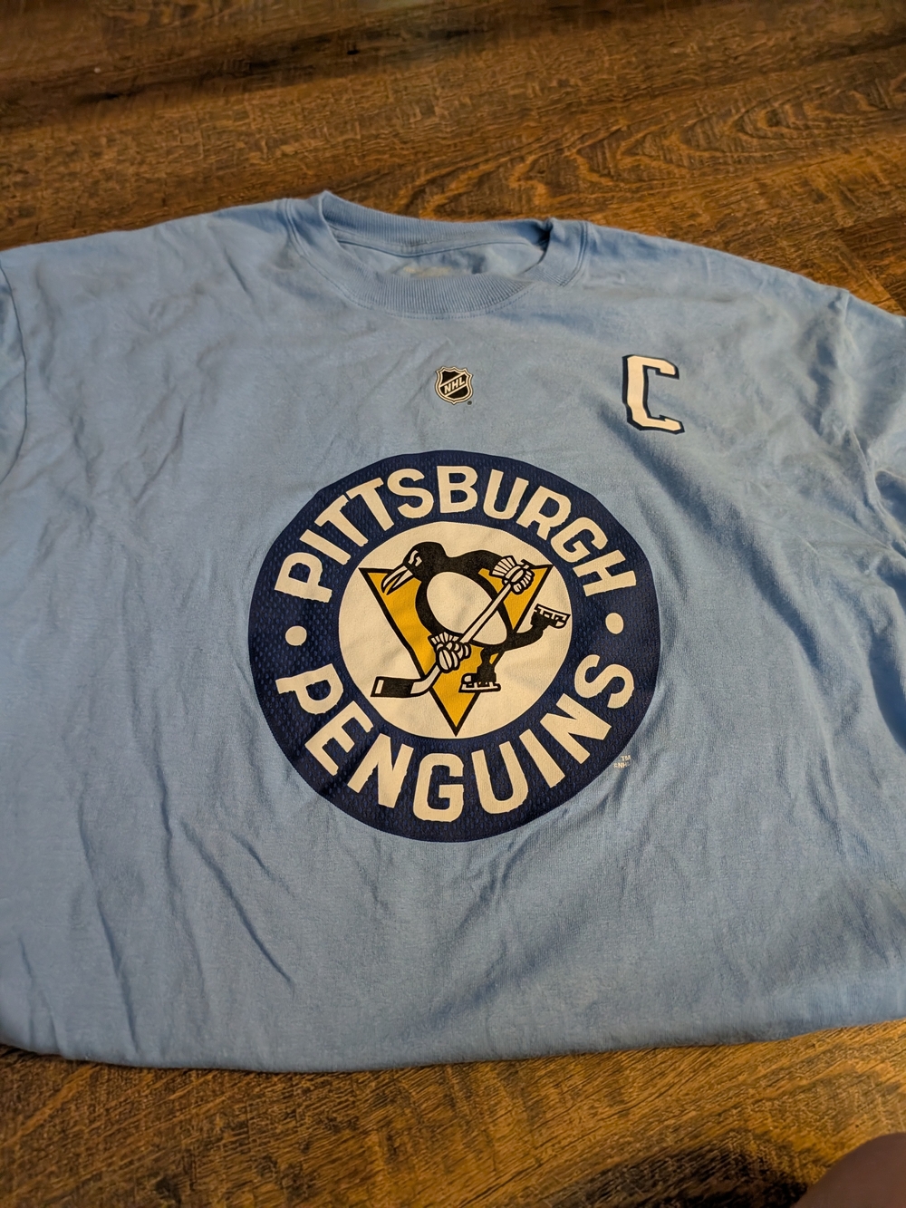 Reebok Light Blue Pittsburgh Penguins Graphic Tee